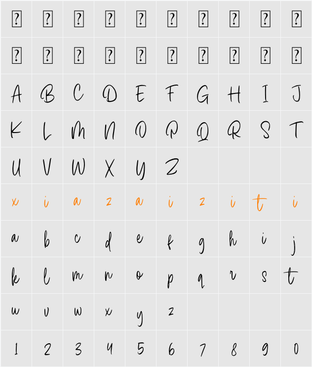 Palms & Chill 字符映射表