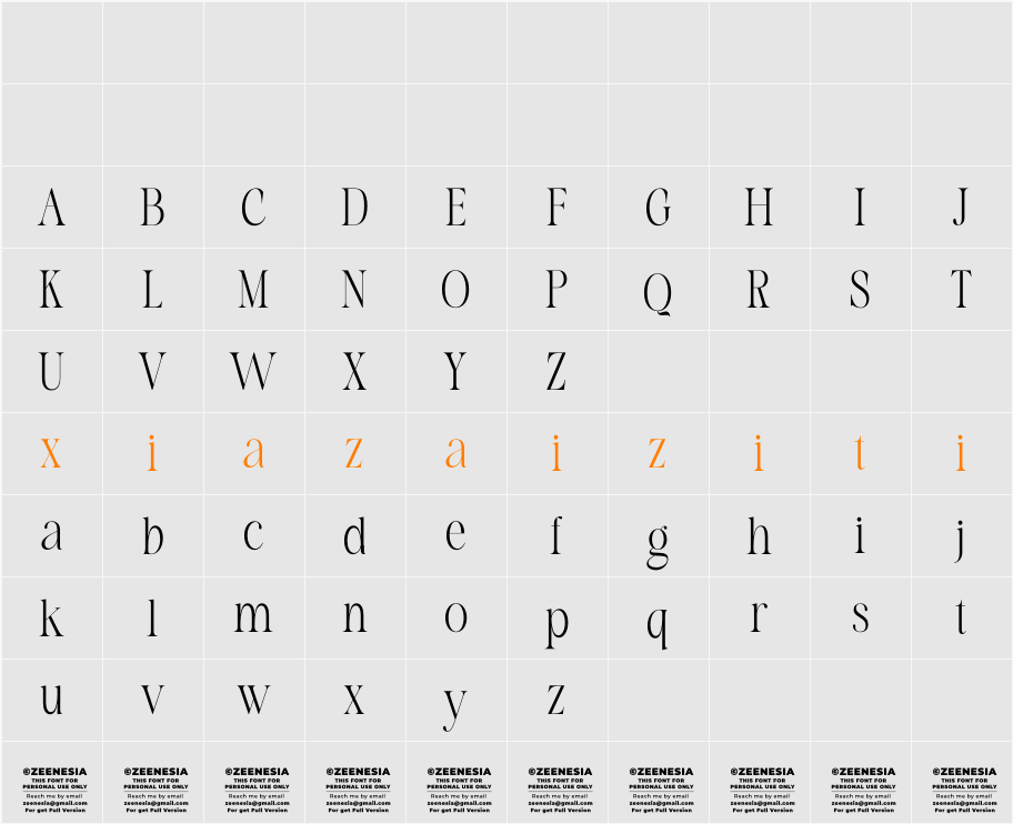 More Bright Personal Use Only 字符映射表