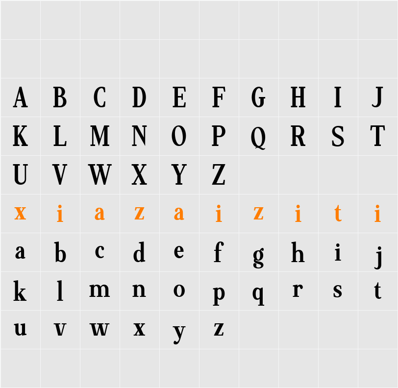 Minims 字符映射表