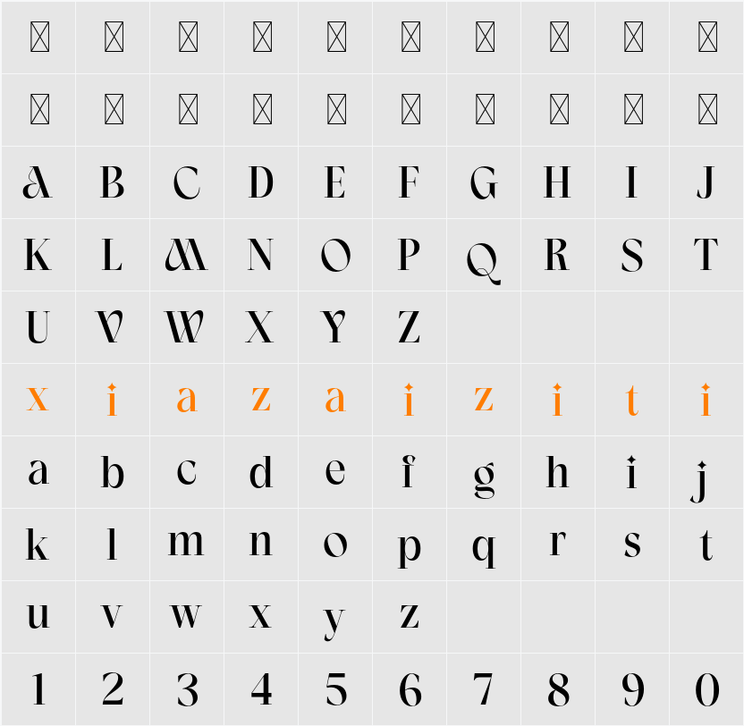 Mica Valo 字符映射表