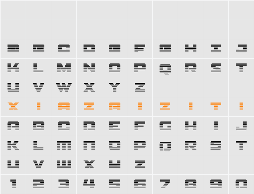 Power Broker Gradient 2 字符映射表
