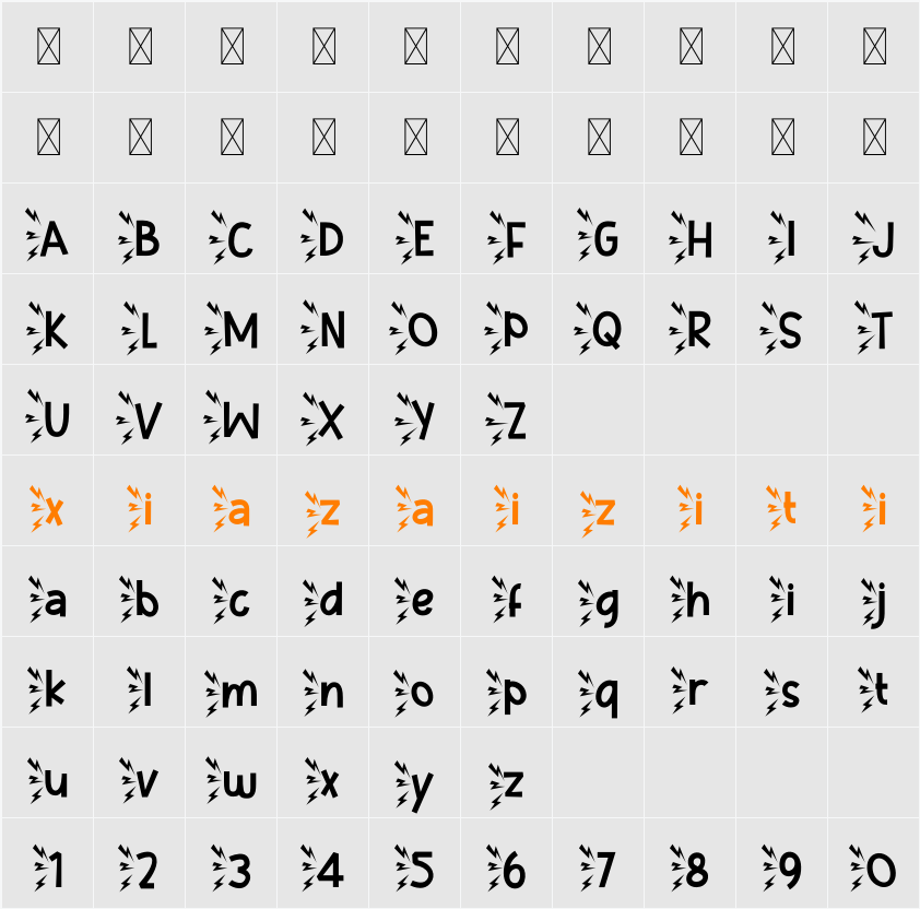 Music Note Seven 字符映射表