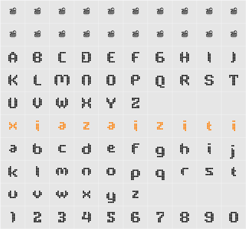 PIXELYA Trial 字符映射表