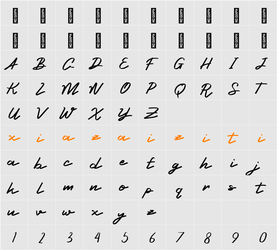 Qhulsa Personal Use 字符映射表