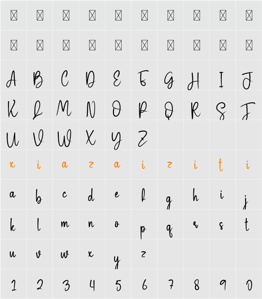 Picture 字符映射表