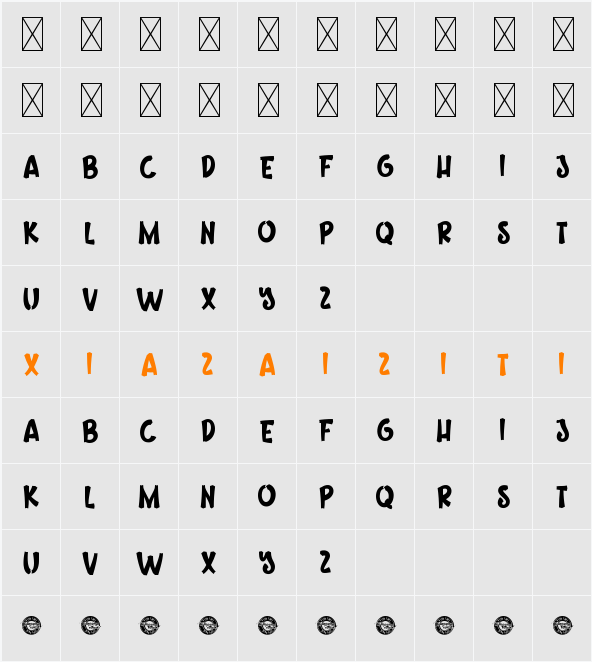 October Morning Demo 字符映射表