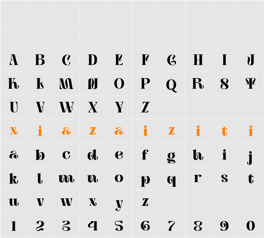 Pirtens DEMO 字符映射表