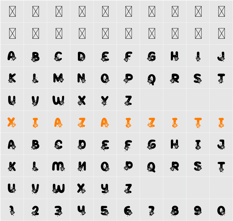 Peppy Pegasus Diamond 字符映射表