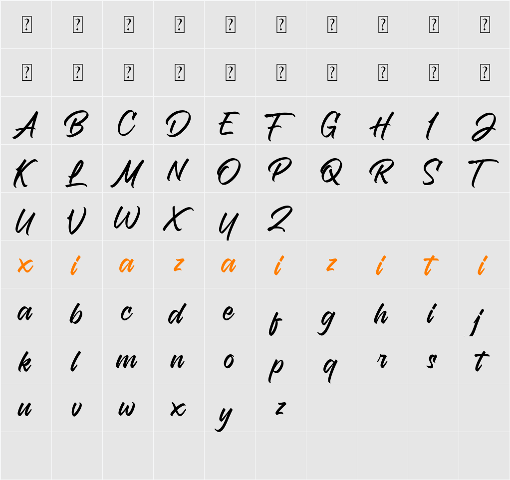 Rebellion Knight Personal Use O 字符映射表
