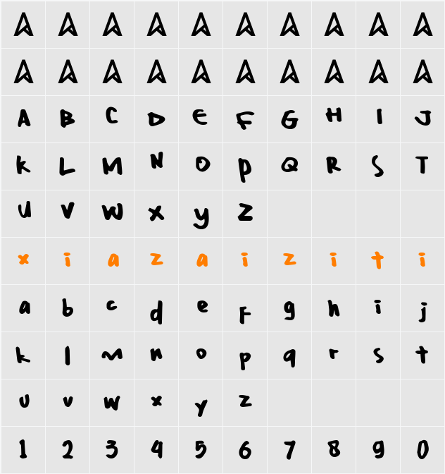 Pineapple Shadow 字符映射表