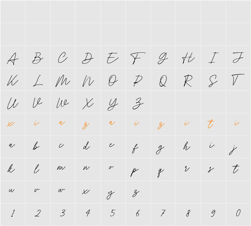 Nadia Heart 字符映射表