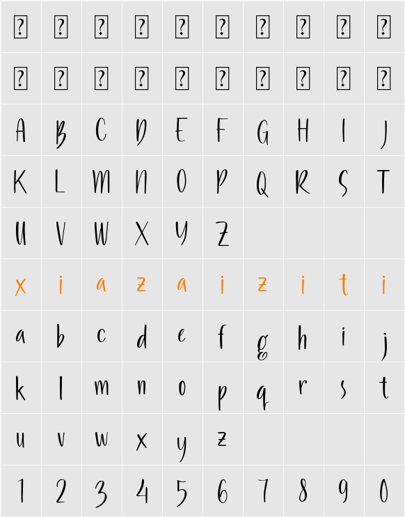 Quinbery 字符映射表