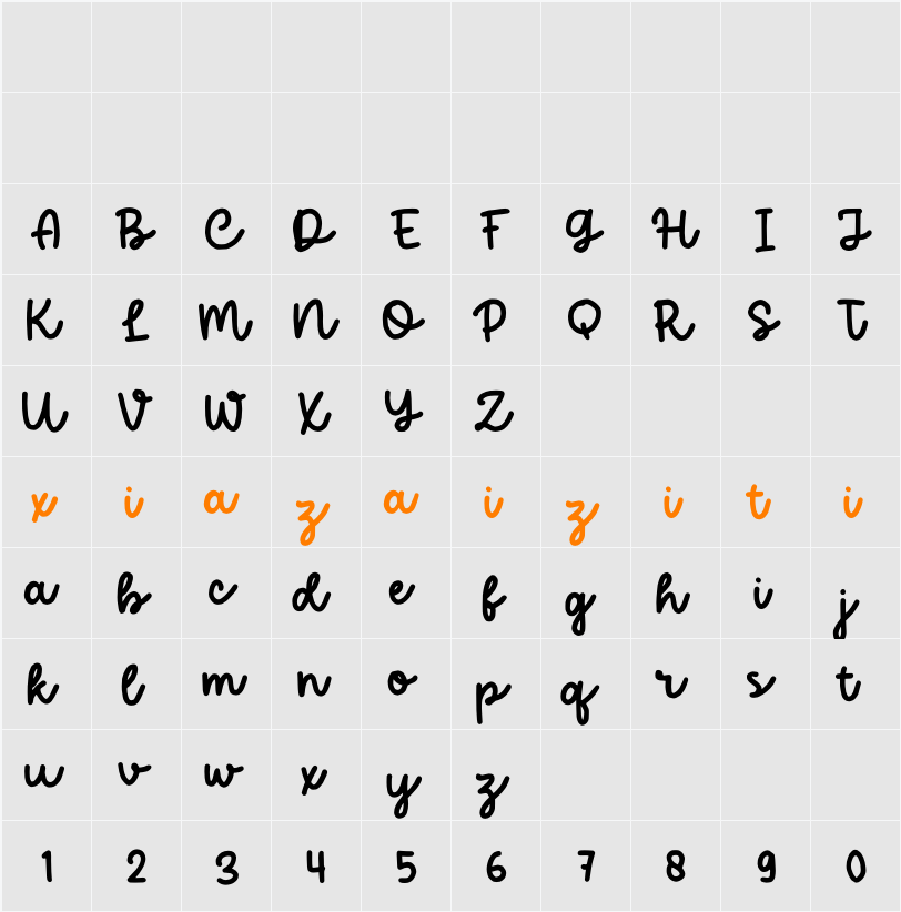 My Summer Stories Script 字符映射表