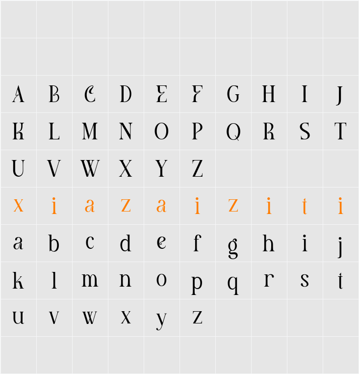 Meghan 字符映射表