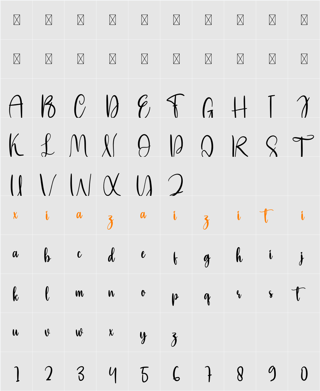 Mobile 字符映射表