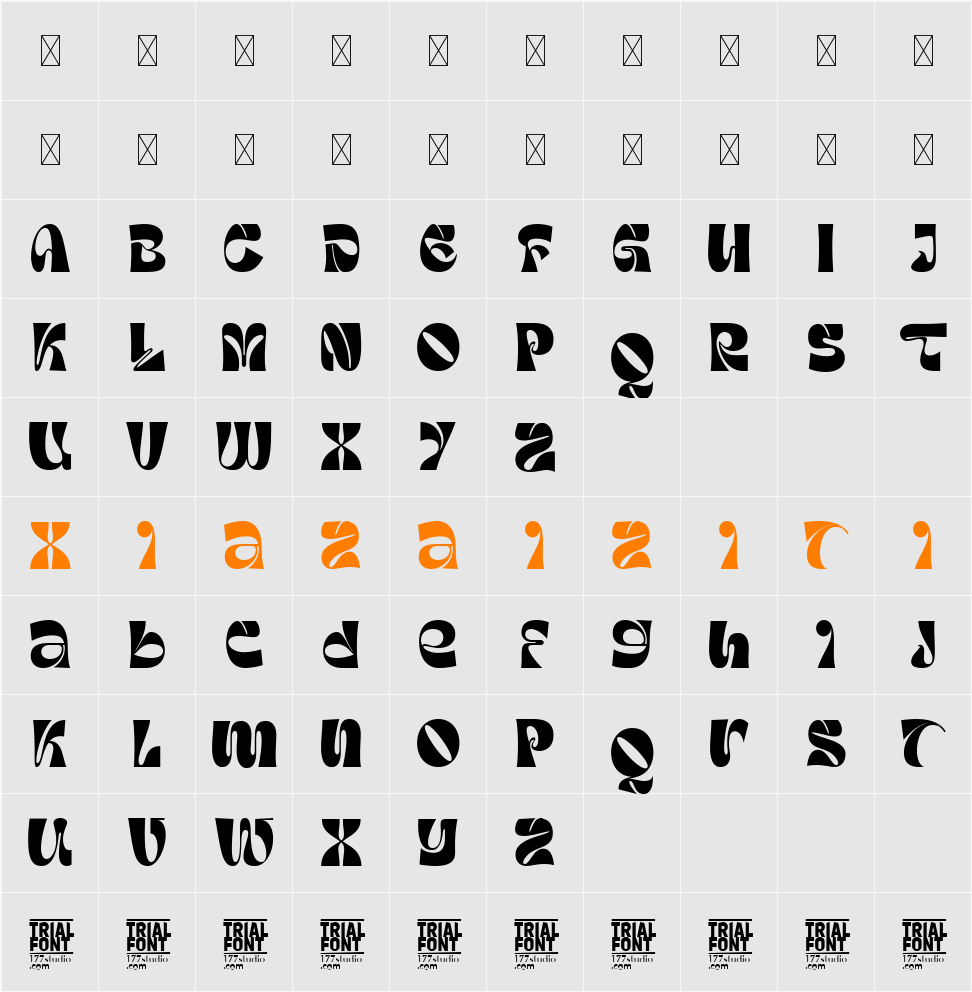 Paranoid Starting Demo 字符映射表