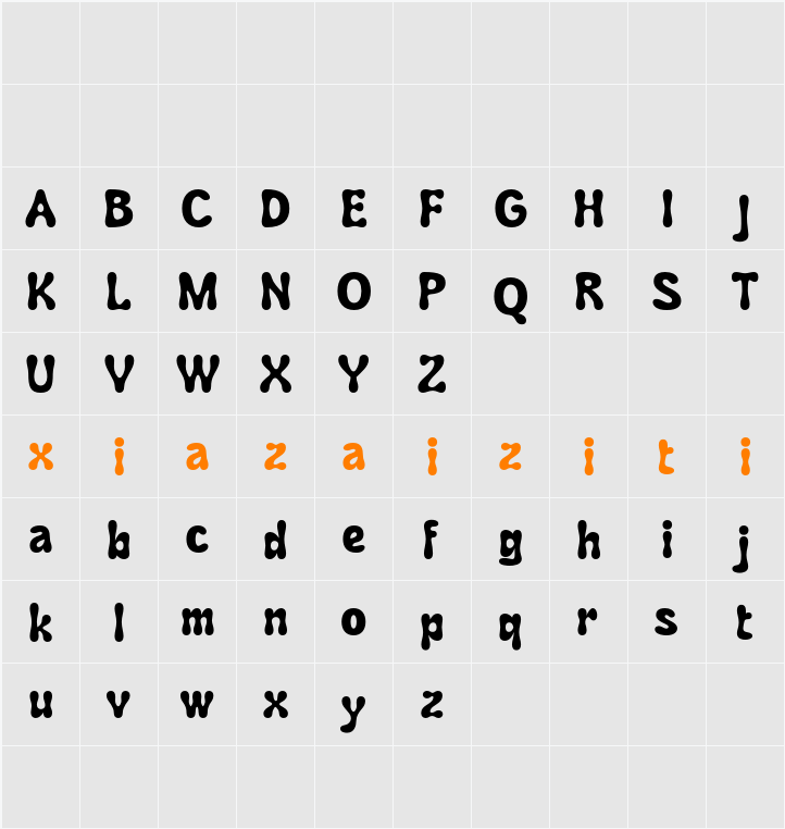 Rastely Demo 字符映射表