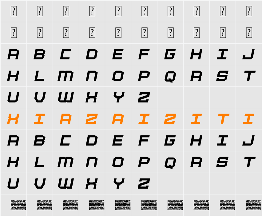 Racing Engine Brake 字符映射表