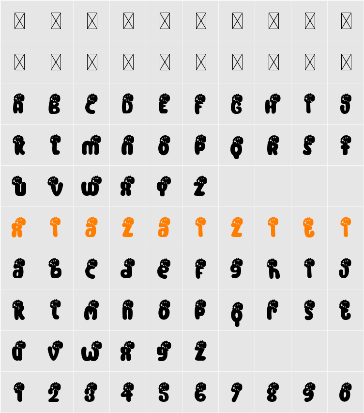 Monster Mash Dino 6 字符映射表