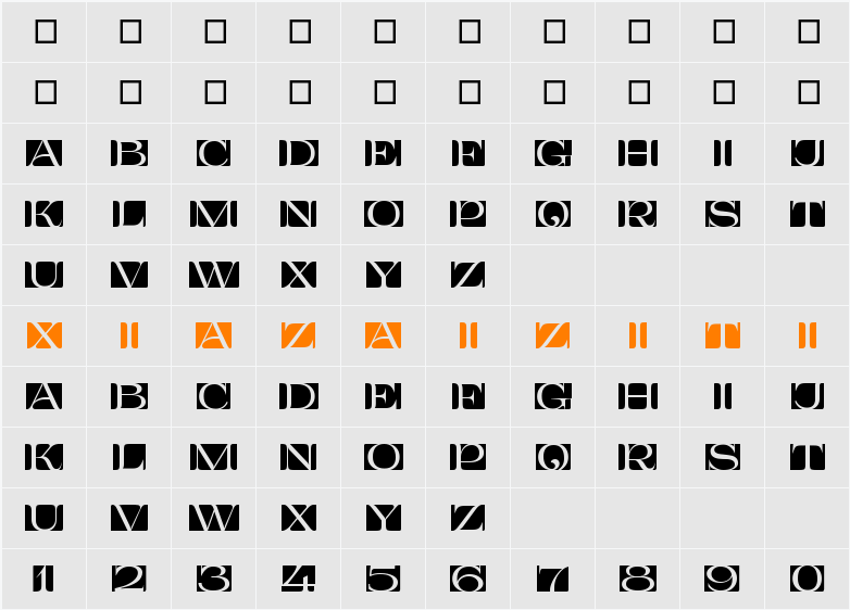 PrimecolorB 字符映射表