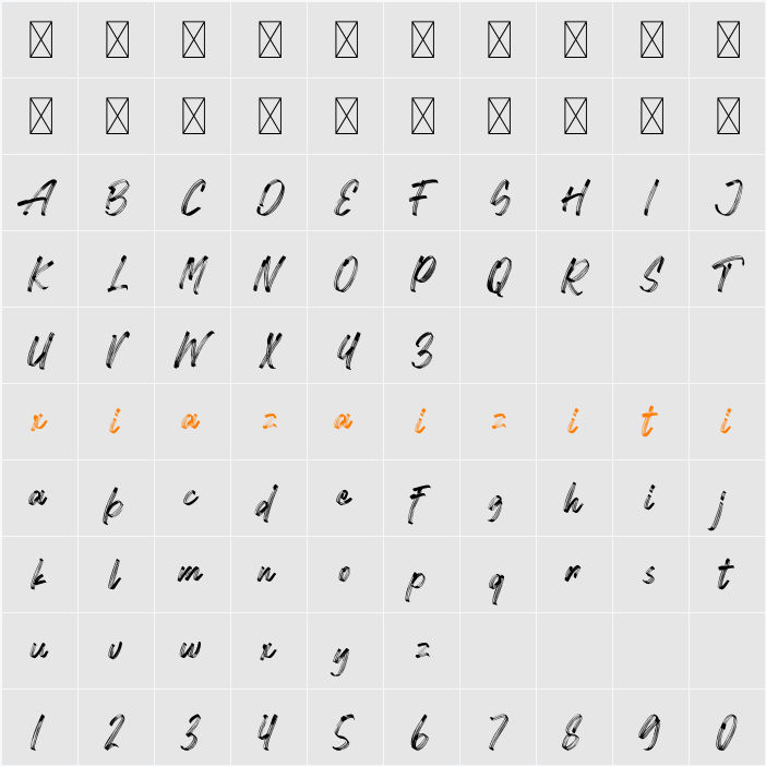 Millionth Dream Demo 字符映射表