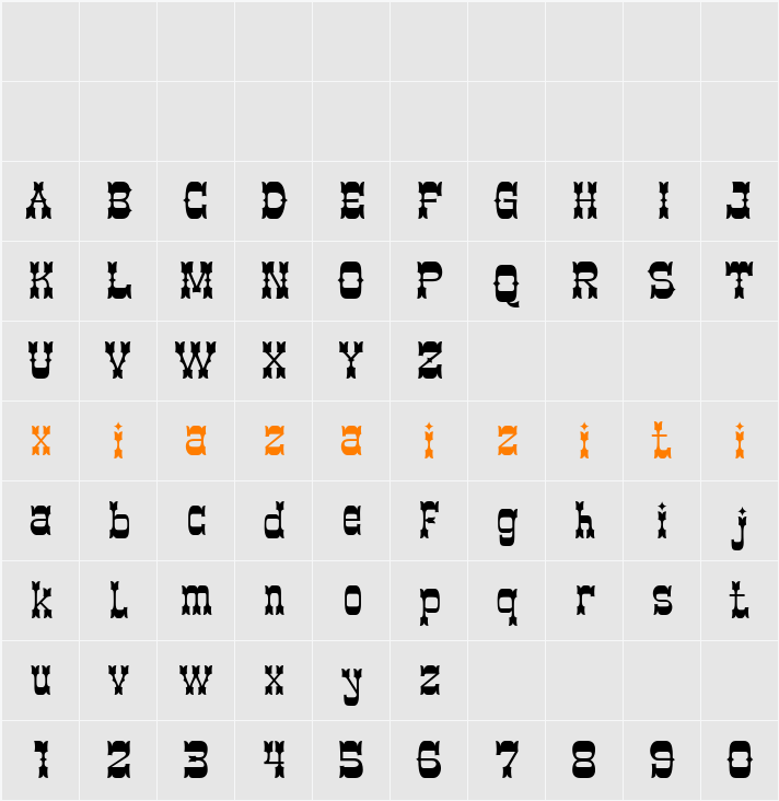 Ranger Eastwood 字符映射表