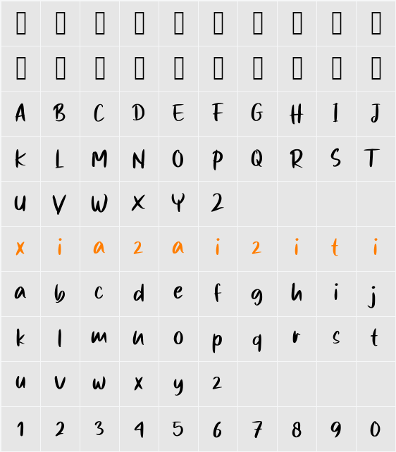 Notted_Book 字符映射表