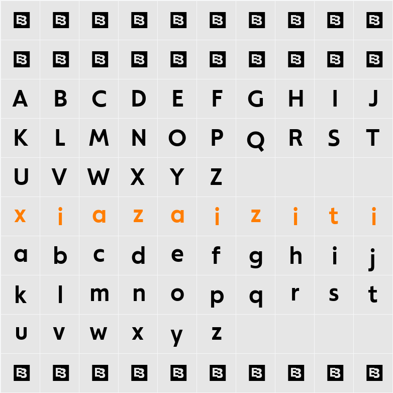 Modeska Trial SemBd 字符映射表