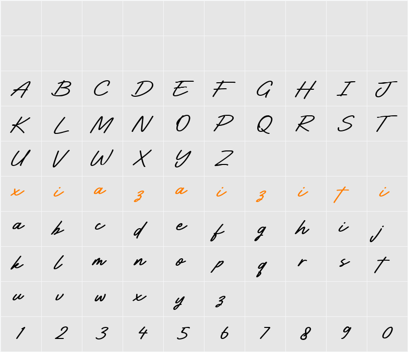 Pinklatte 字符映射表