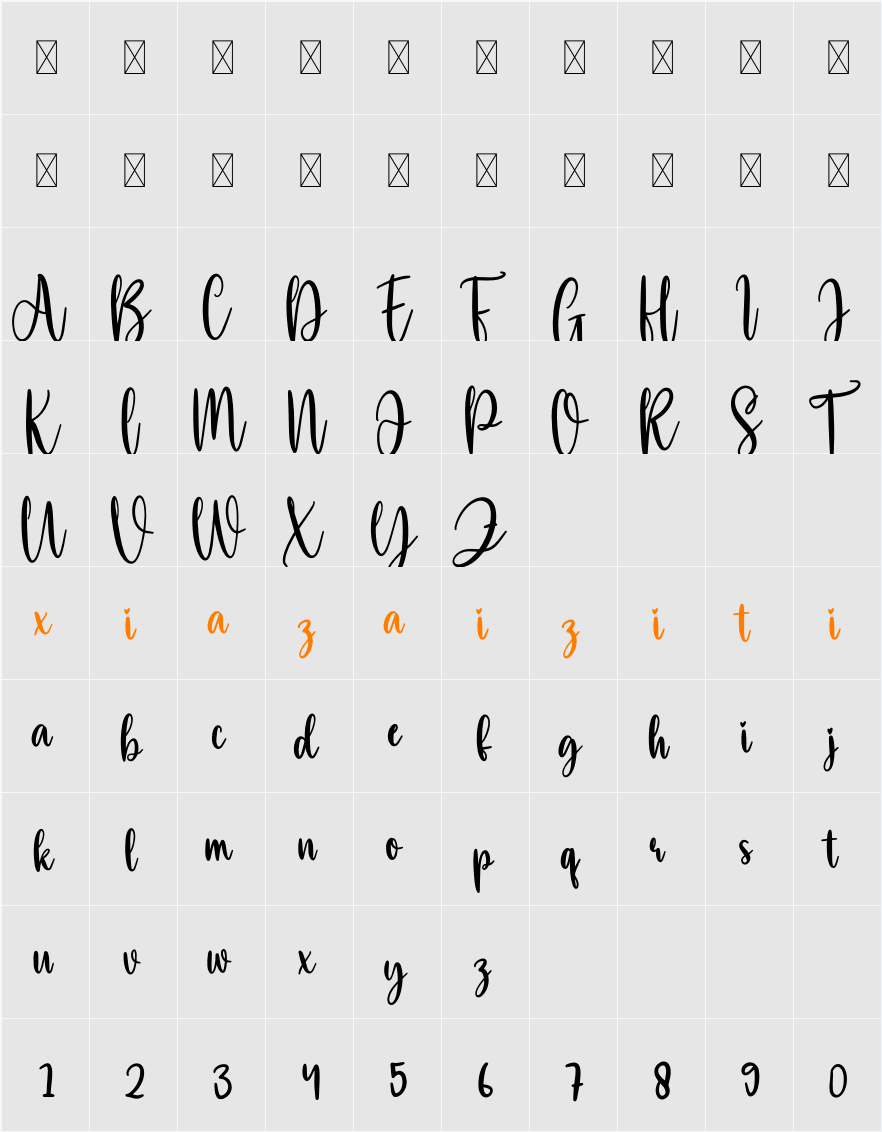 Million 字符映射表