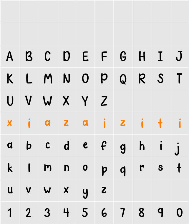 October Night 字符映射表