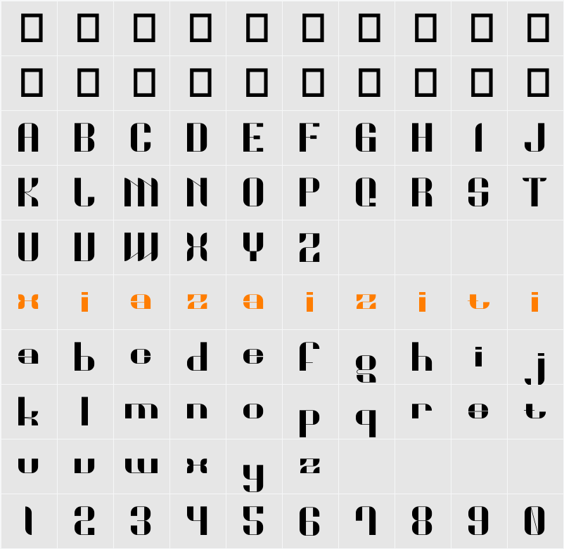 Mefinast 字符映射表