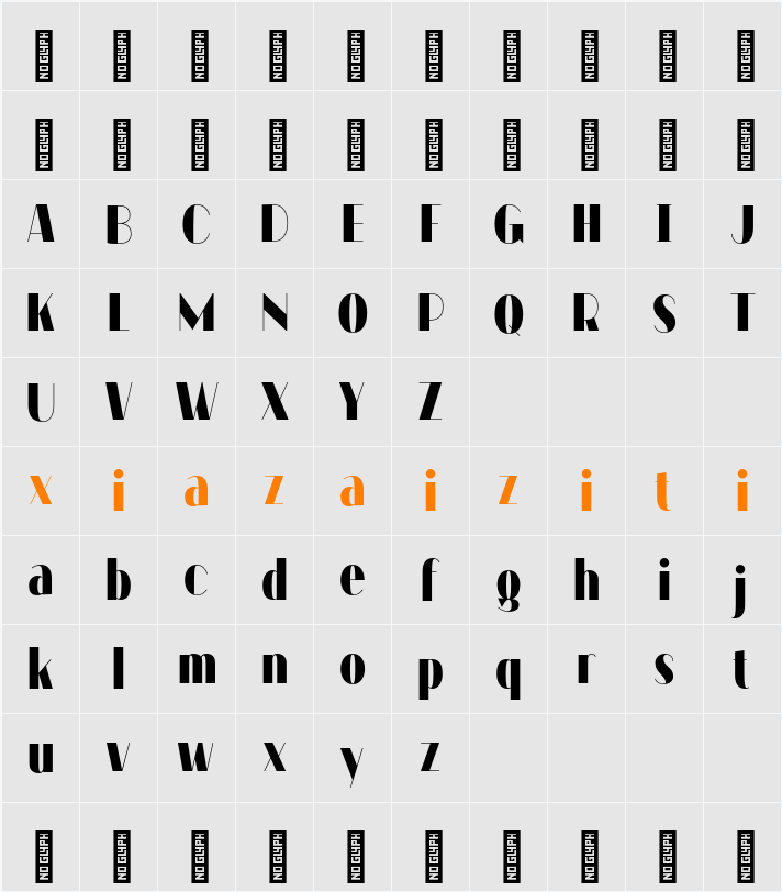 Munges Medium 字符映射表