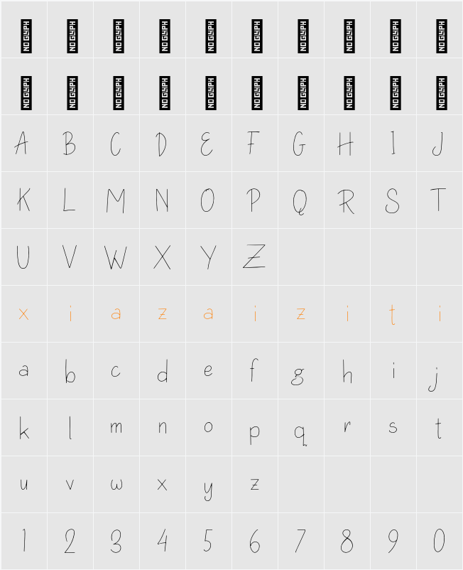 Nikapin Personal Use 字符映射表