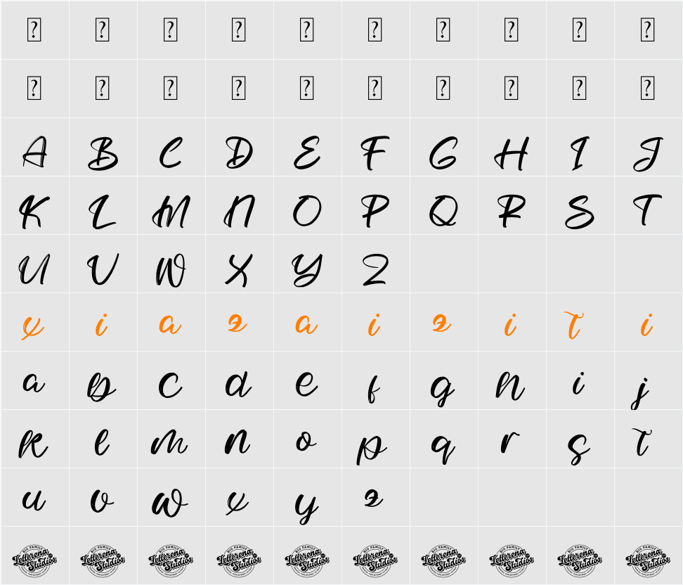 Mystic Rivers DEMO VERSION 字符映射表