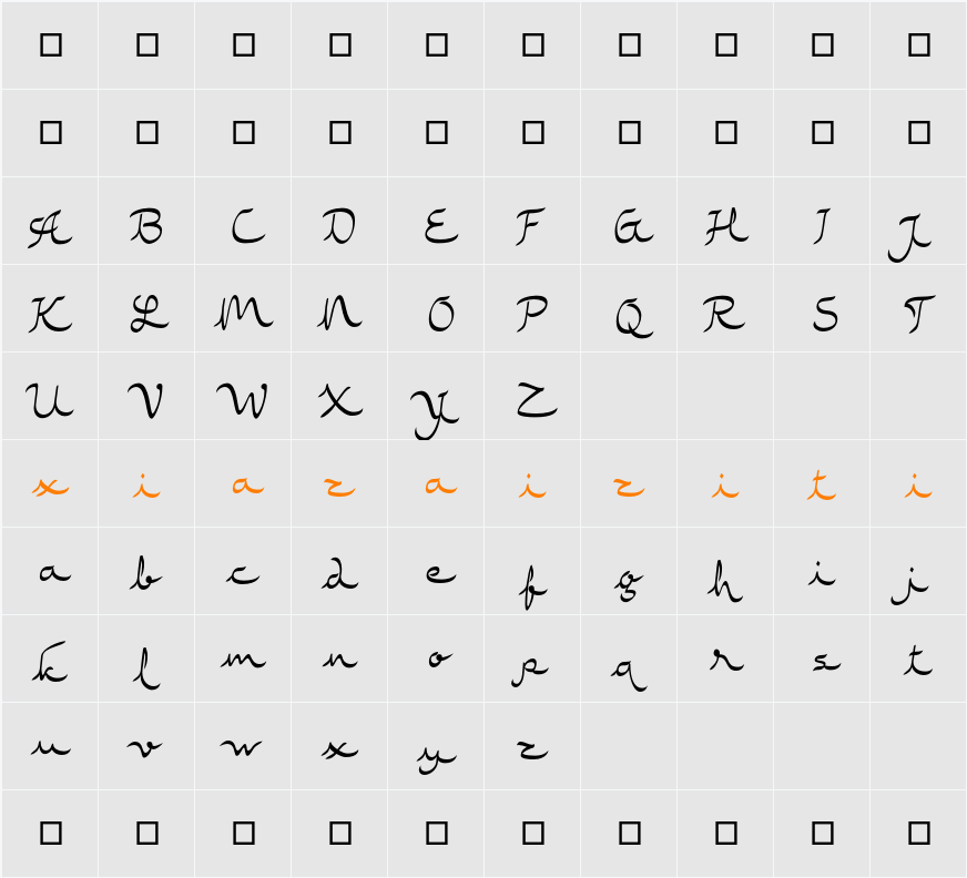Rasyideen 字符映射表