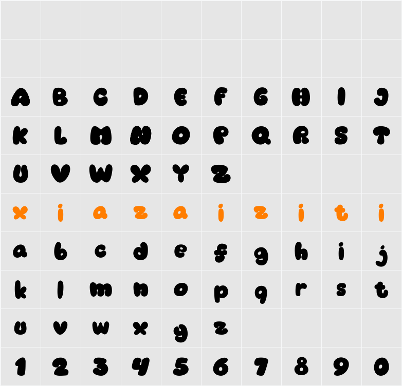 Poppin Gumi 字符映射表