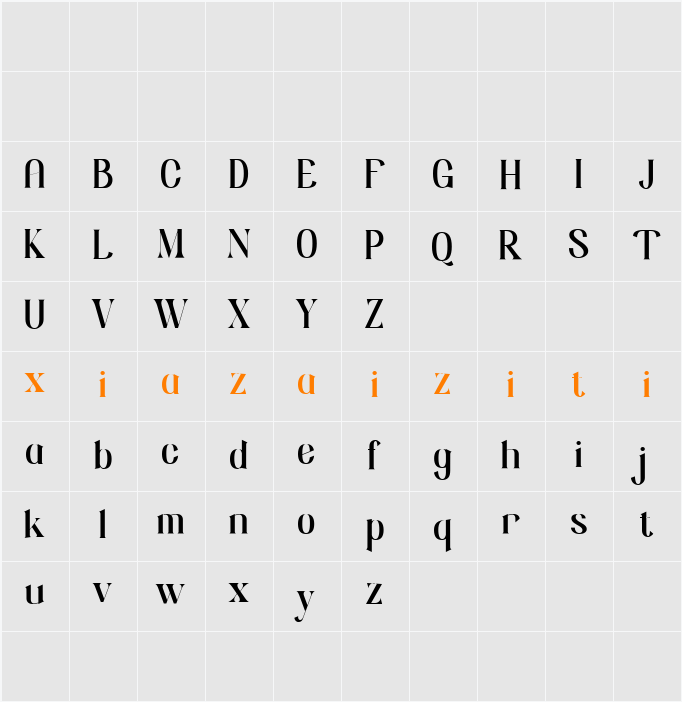 Quin 字符映射表