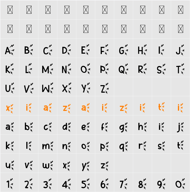 Music Note Eight 字符映射表