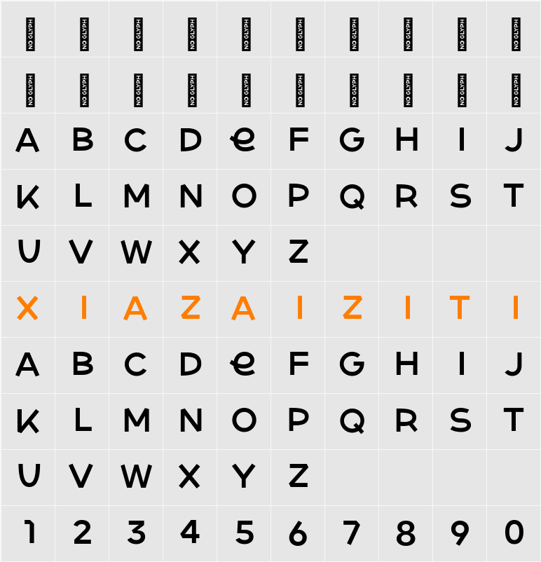 MoveSans Medium 字符映射表