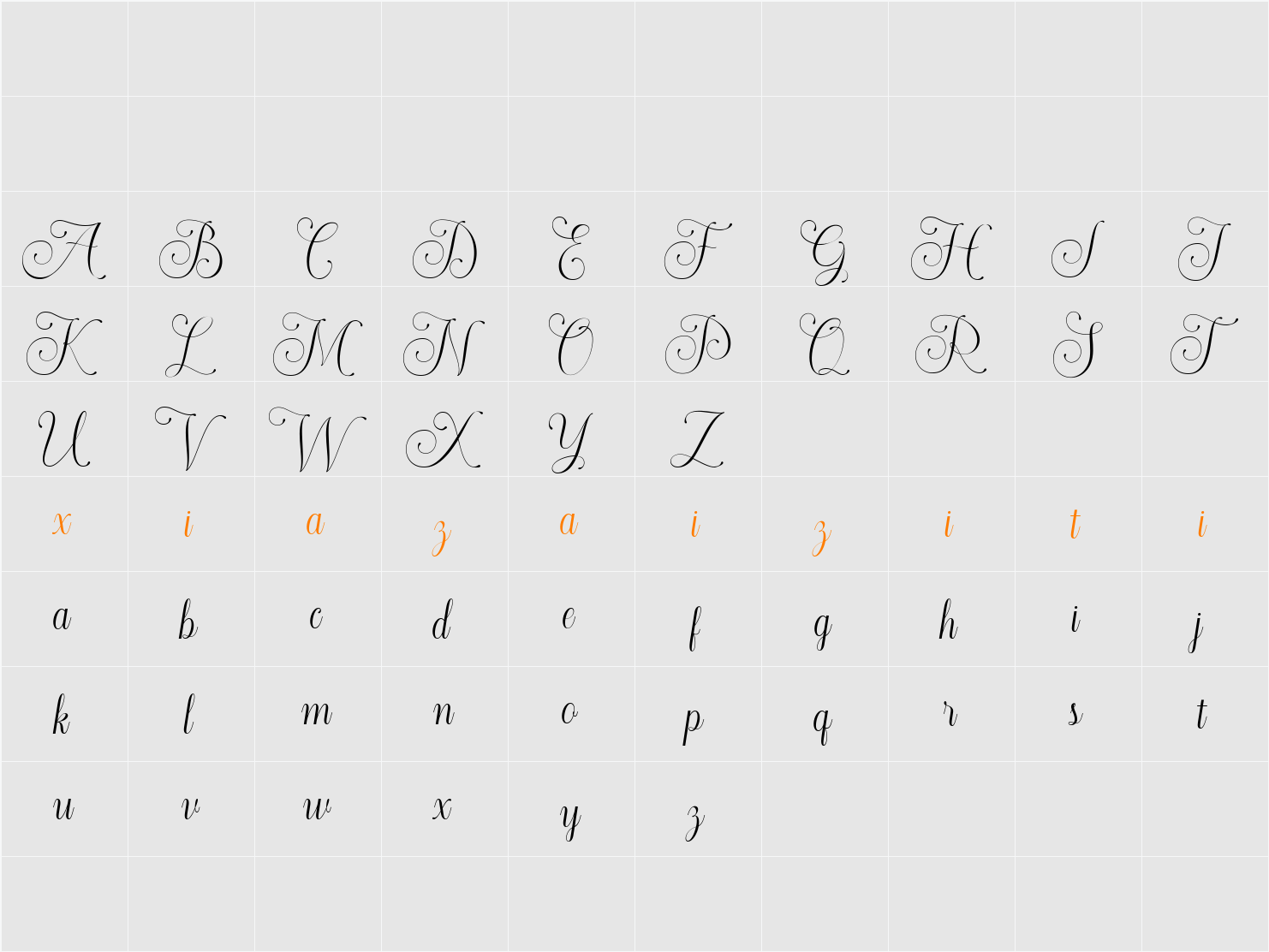 Morgalino 字符映射表