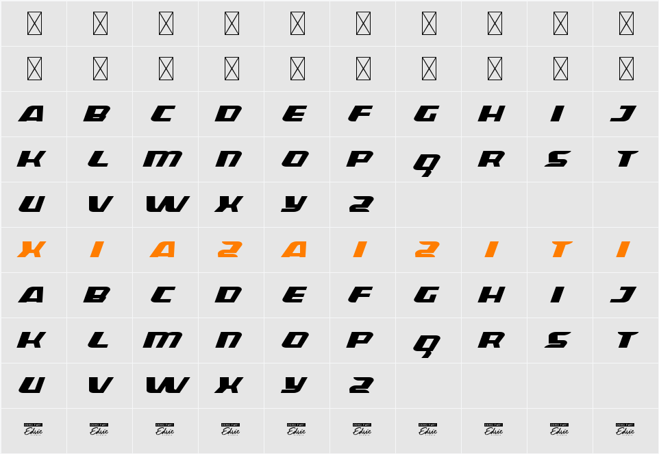 RacingPunchDemo 字符映射表
