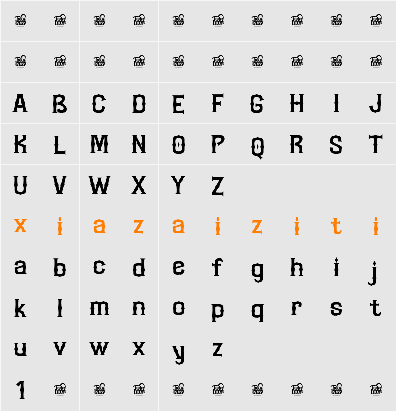 MOBLAZ Trial 字符映射表