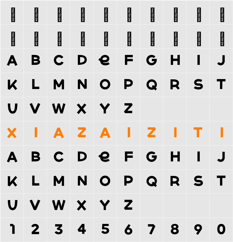 MoveSans Bold 字符映射表