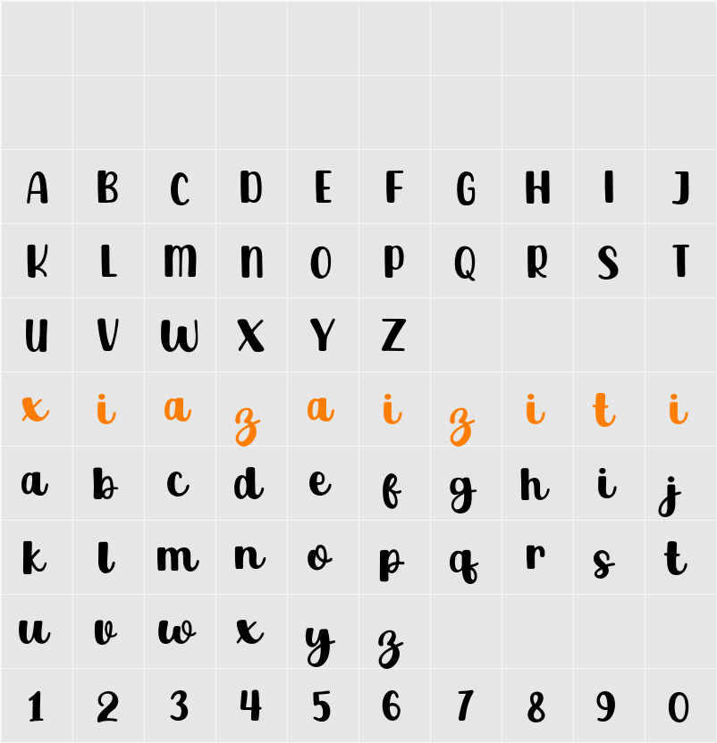 Quick Peach 字符映射表