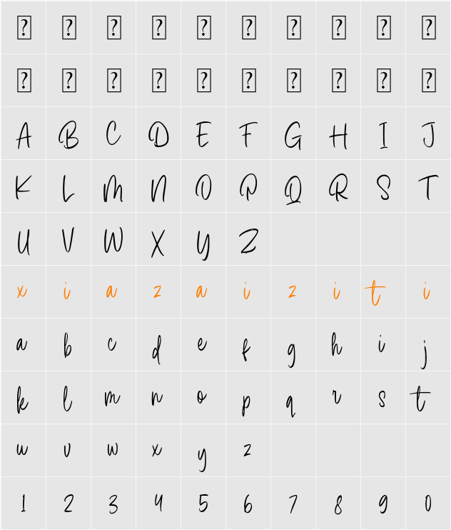 Palms & Chill 字符映射表