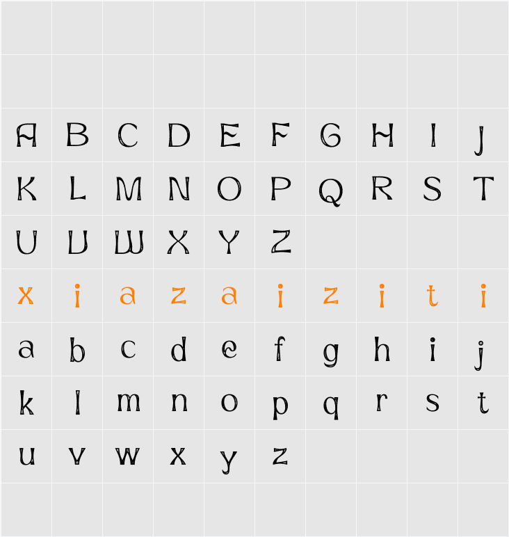 Neckyn Vintage Demo Stamp 字符映射表