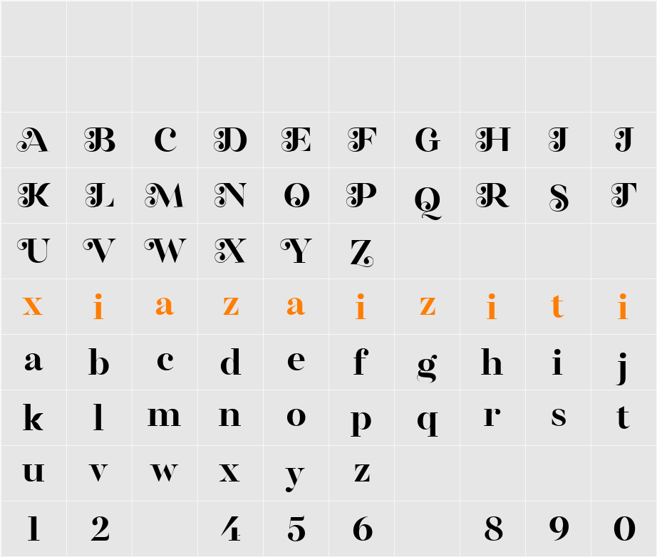 Regality Display Demo SemBd 字符映射表
