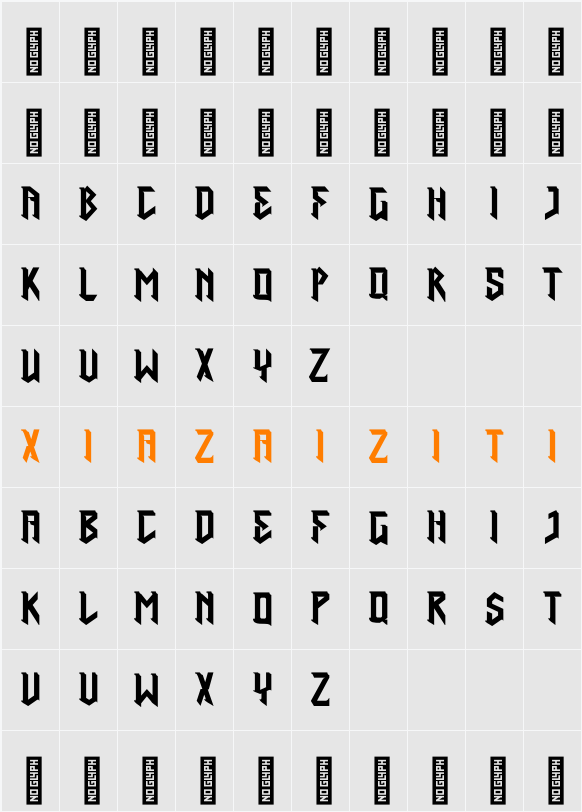 Rebars - Demo Version 字符映射表