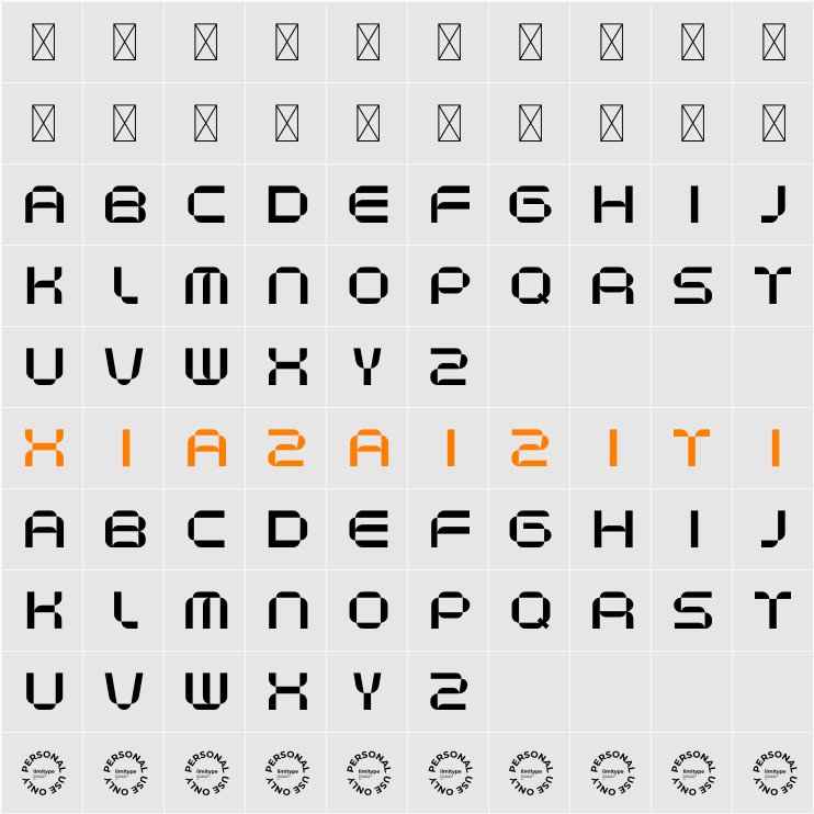 Necosmic Personal Use 字符映射表